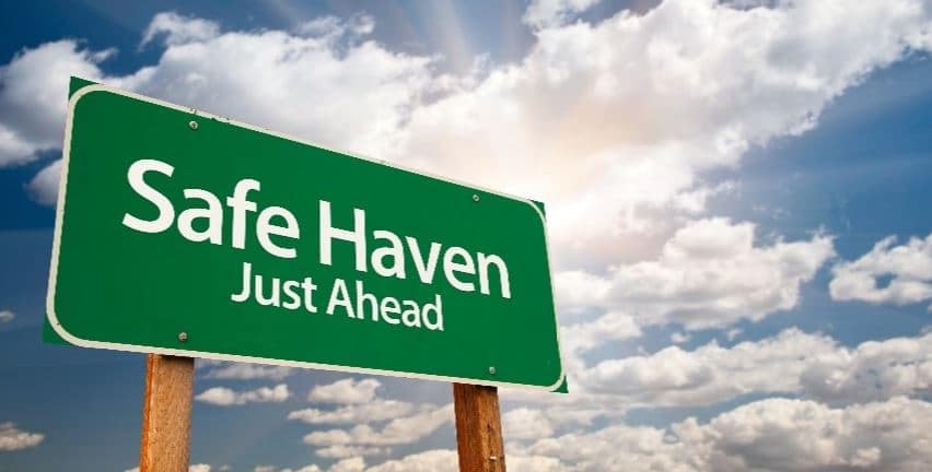 Safe Heaven Safe Heaven Just Ahead signboard
