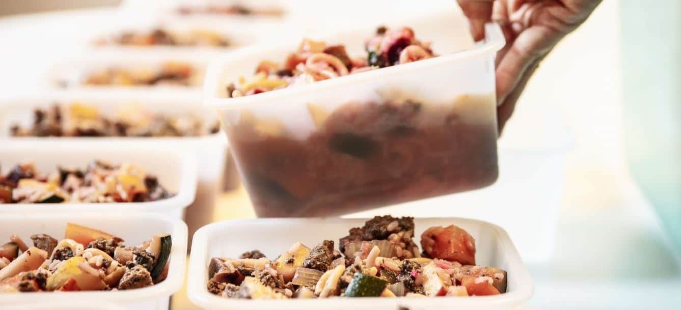 Food Containers Full of food containers on desk